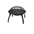 Black folding charcoal fire pit