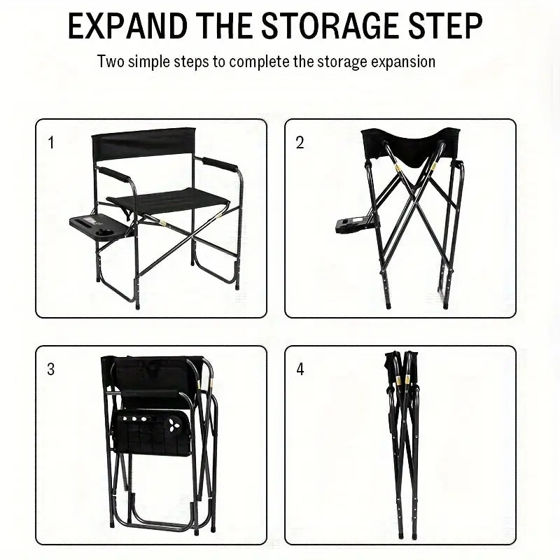Folding Camp Chair with Side Table