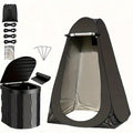 Portable camp toilet kit with privacy tent