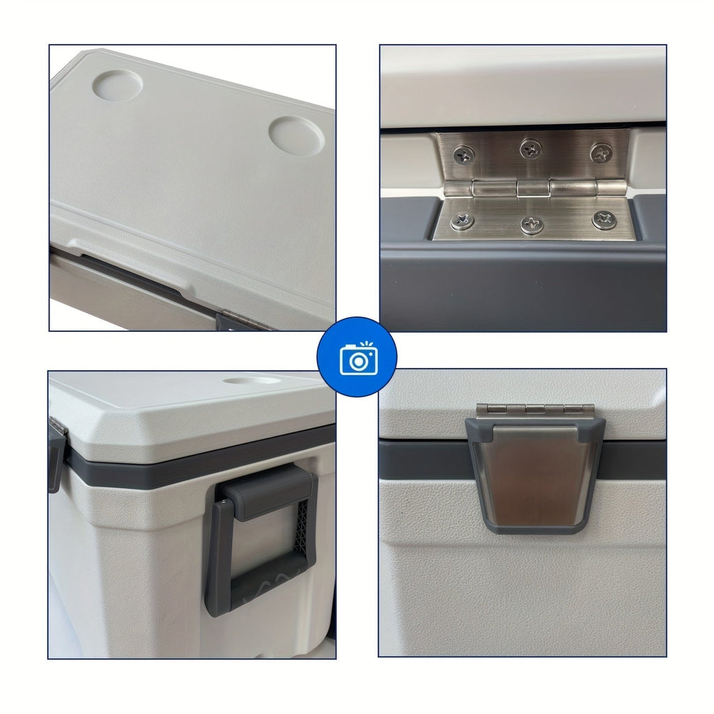 Large 48 Quart Camping Cooler – White & Green