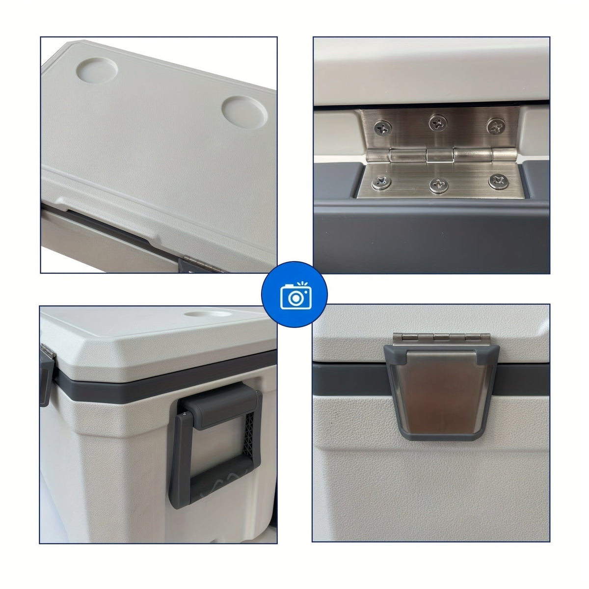 Large 48 Quart Camping Cooler – White & Green