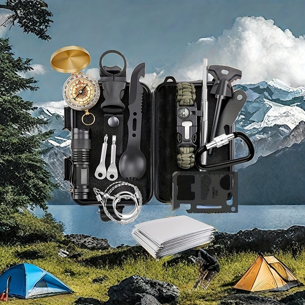 14-in-1 Camping Survival Kit with Fire Starter