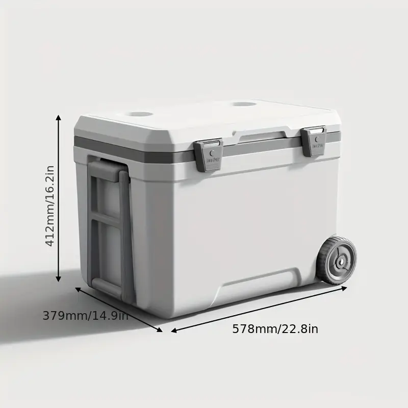 Large 48 Quart Camping Cooler – White & Green